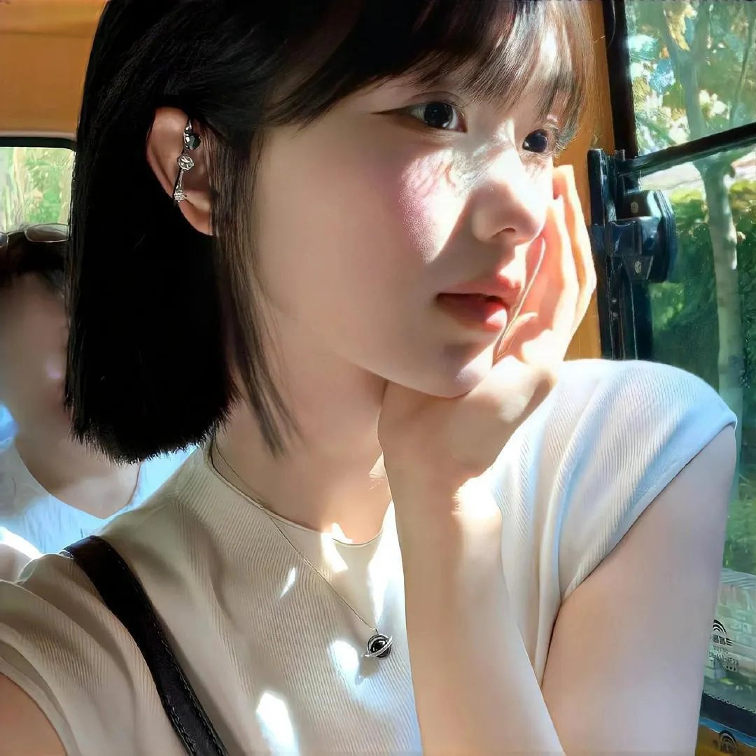 穿风信子蓝的少女